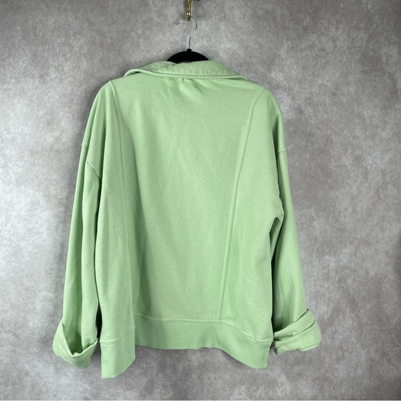 Pilcro x Anthropologie Johnny Collar Pullover In Green Women's Size M - Picture 8 of 8